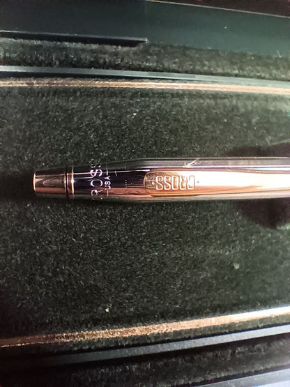 Cross Classic Century Silver and Gold Metal Ballpoint Pen with Case