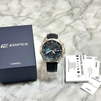 Casio Edifice Chronograph Watch with Leather Band