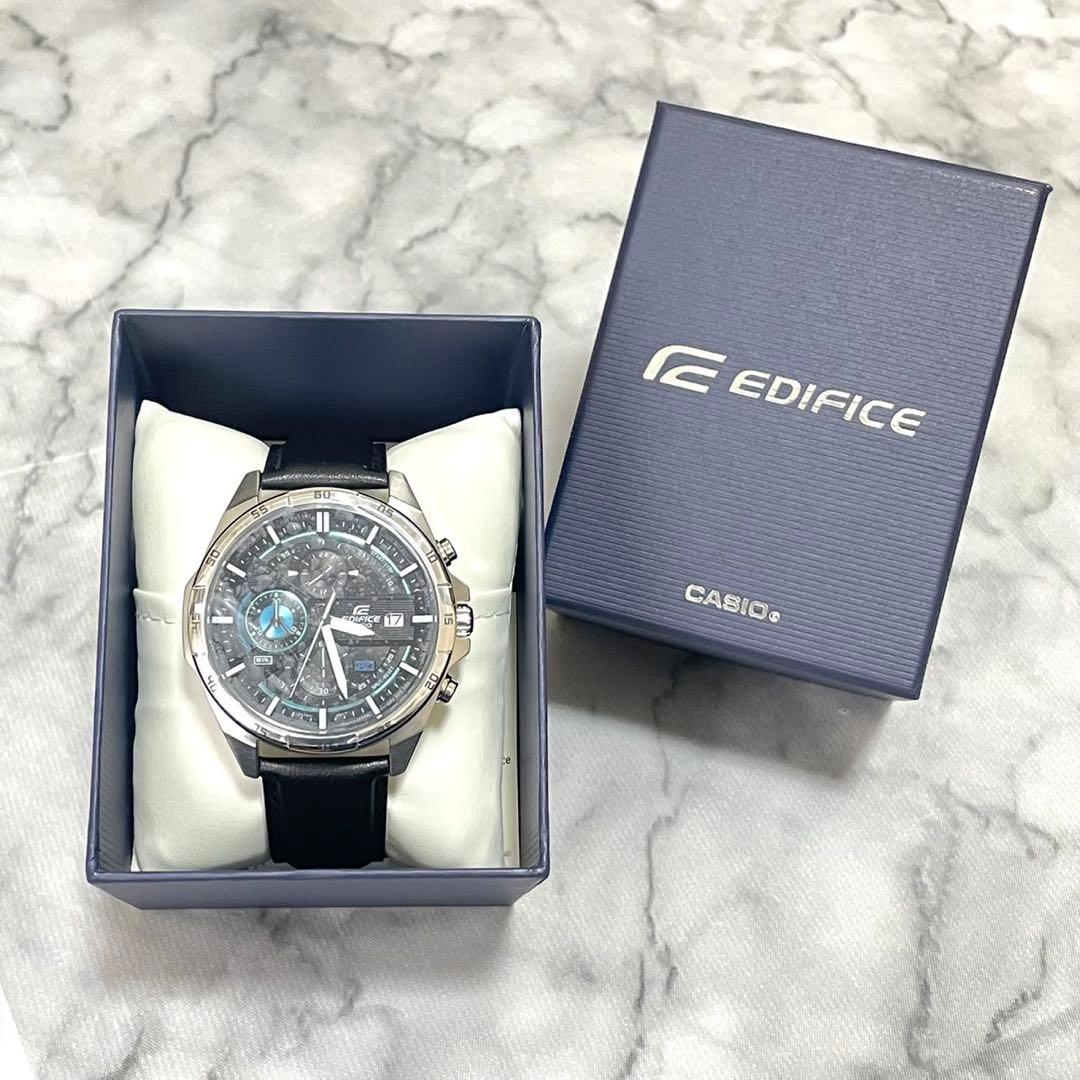 Casio Edifice Chronograph Watch with Leather Band