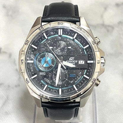 Casio Edifice Chronograph Watch with Leather Band