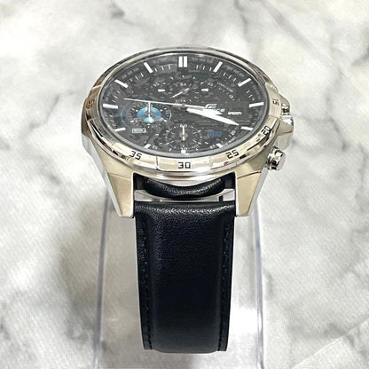 Casio Edifice Chronograph Watch with Leather Band