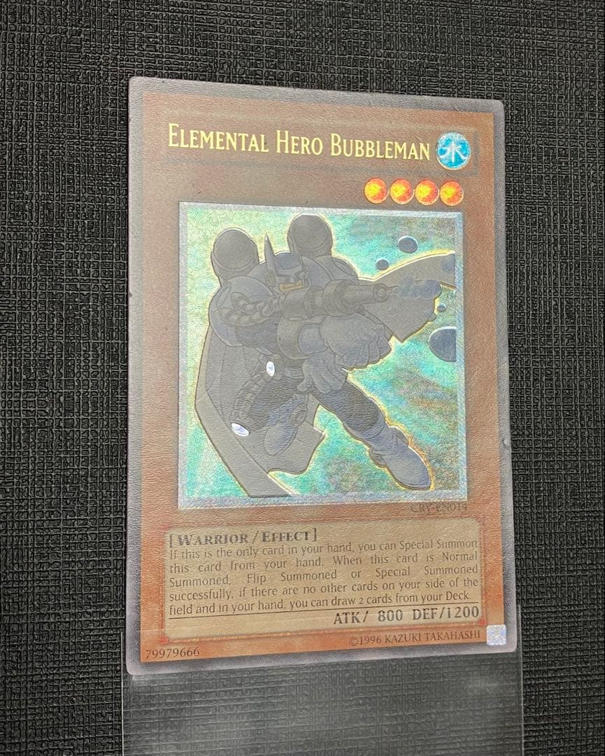 Yugioh E-HERO Bubbleman relief card CRV-EN014 English version Japan import showing front art