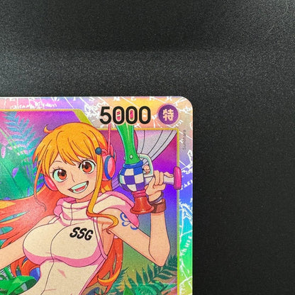 One Piece Card Game OP08-106 Nami Super Rare card in excellent condition, Japan import