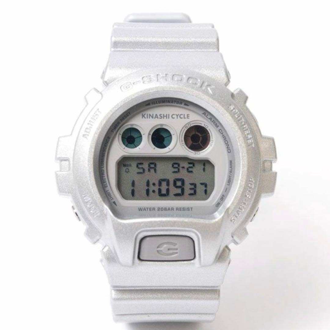 Casio G-Shock Collaboration Watch with Kinashi Cycle Logo Silver Japan Import