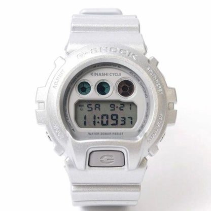 Casio G-Shock Collaboration Watch with Kinashi Cycle Logo Silver Japan Import