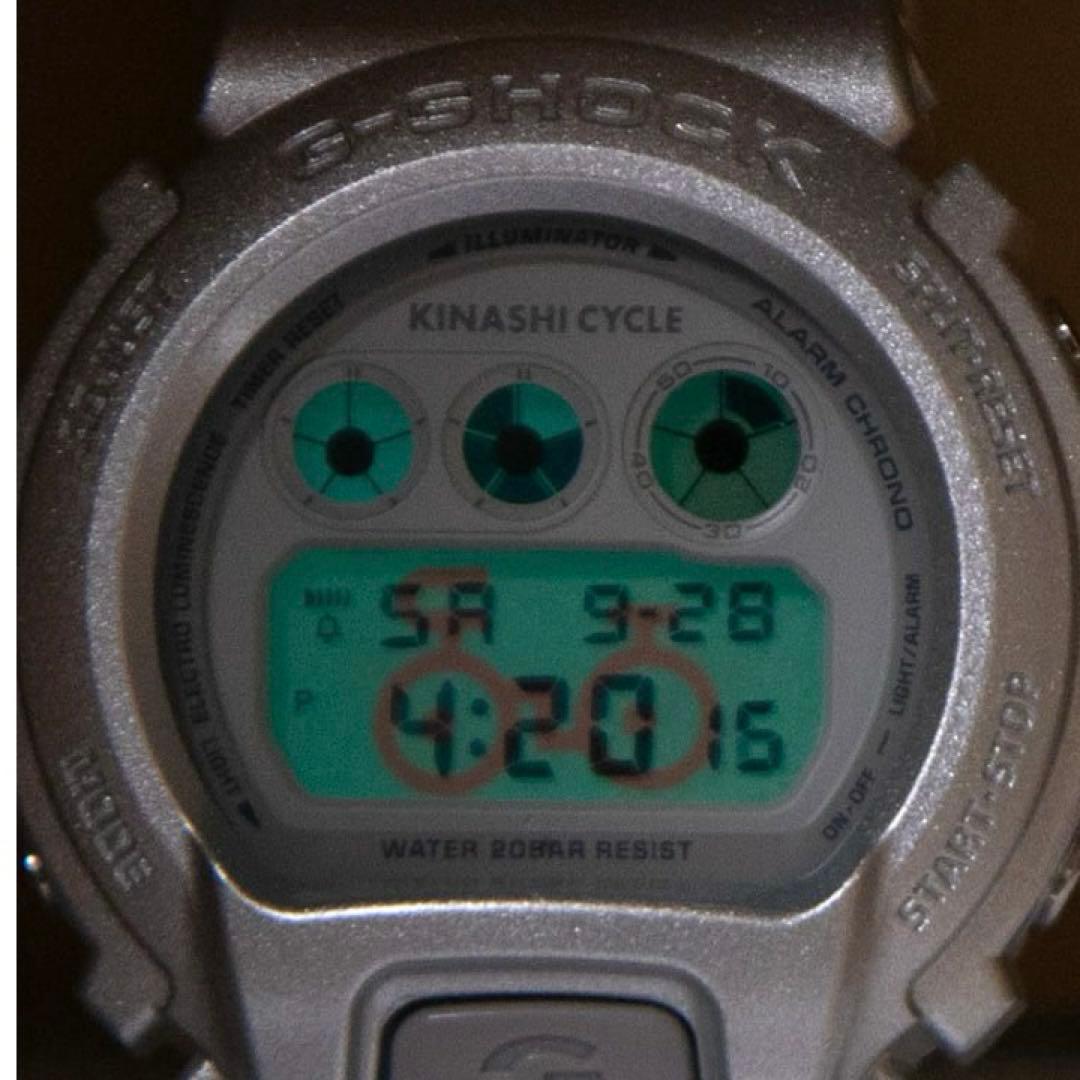 Casio G-Shock Collaboration Watch with Kinashi Cycle Logo Silver Japan Import