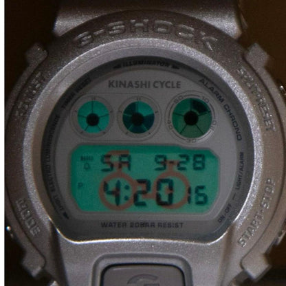 Casio G-Shock Collaboration Watch with Kinashi Cycle Logo Silver Japan Import