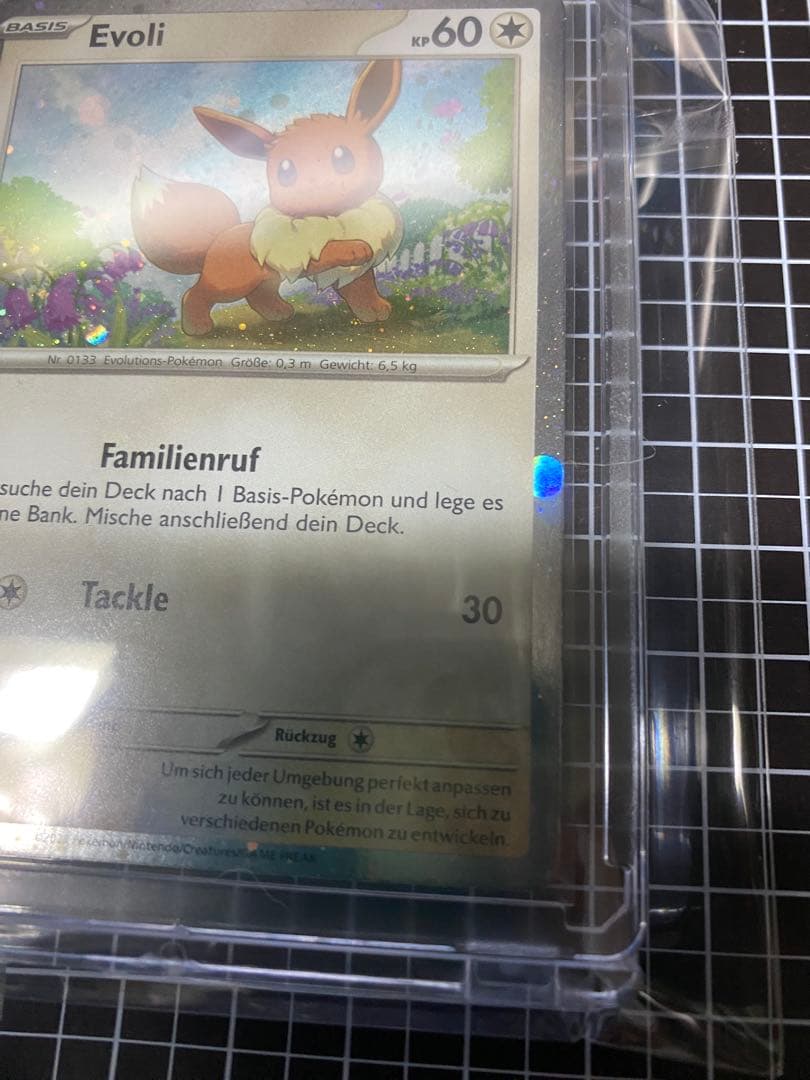 German Pokemon Evoli SVPDE promo holo card from Scarlet & Violet series, mint condition