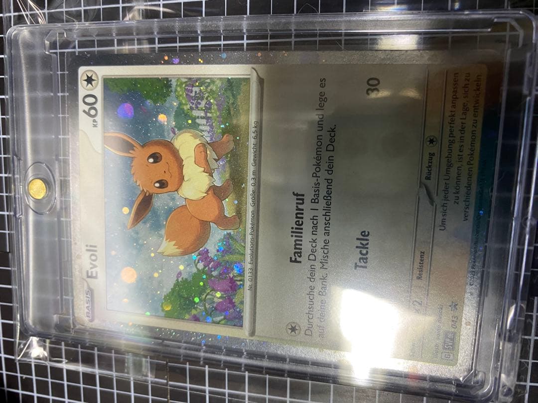 German Pokemon Evoli SVPDE promo holo card from Scarlet & Violet series, mint condition