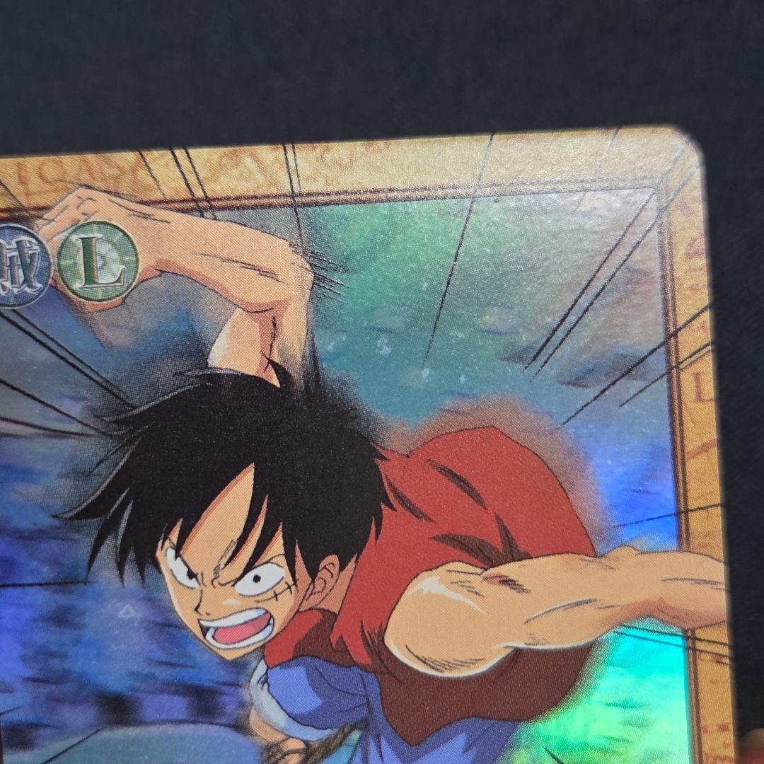 One Piece Monkey D. Luffy C428 Rubber Bullet Hyper Battle Card from Japan import with minor spots