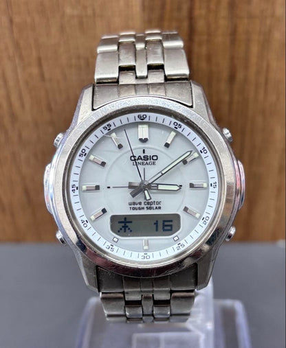 Casio Lineage Wave Captor Watch Working Silver Color