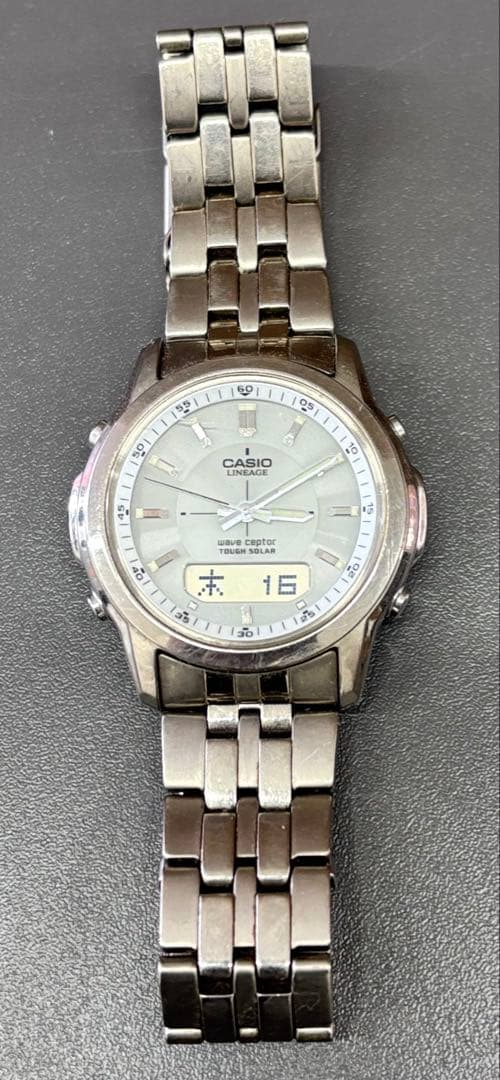 Casio Lineage Wave Captor Watch Working Silver Color