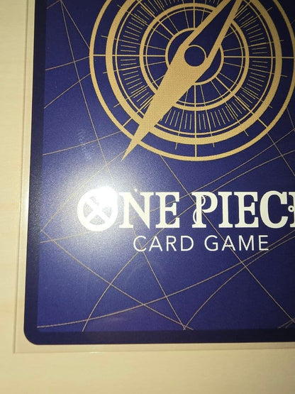 One Piece Energy Card Secret Rare in protective hard sleeve with minor signs of use