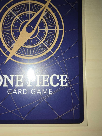 One Piece Energy Card Secret Rare in protective hard sleeve with minor signs of use