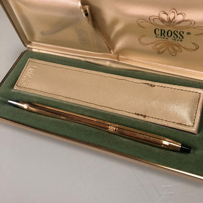 Cross 10K Gold Filled Ballpoint Pen Model 1/20 Made in USA Leather Case