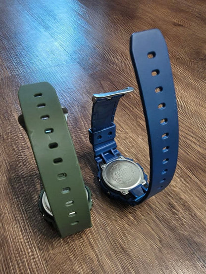 Casio G-Shock DW-5600M Set of Two Watches with Khaki and Navy Colors — Japan Import
