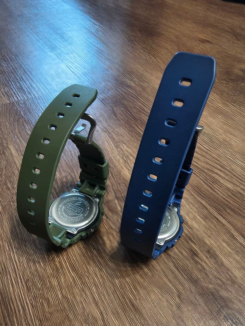 Casio G-Shock DW-5600M Set of Two Watches with Khaki and Navy Colors — Japan Import