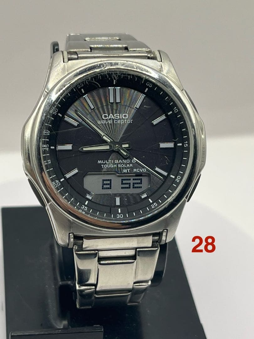 Casio Wave Ceptor Multi Band 6 Solar Watch with Digital and Analog Display — Japan Import