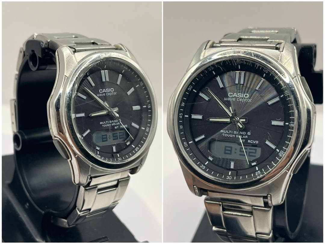 Casio Wave Ceptor Multi Band 6 Solar Watch with Digital and Analog Display — Japan Import