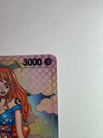 One Piece Monkey D. Luffy OP06 R Promotional Card 2nd Anniversary Japan Import featuring Nami