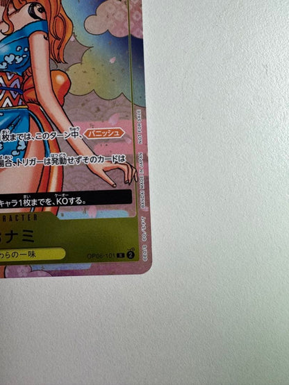 One Piece Monkey D. Luffy OP06 R Promotional Card 2nd Anniversary Japan Import featuring Nami