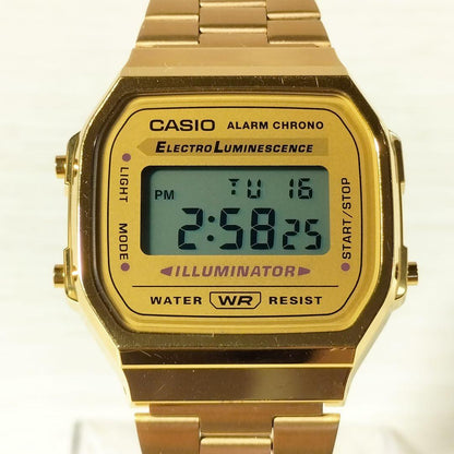 Casio Alarm Chrono Gold A168 Quartz Watch — Japan Import