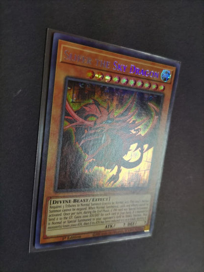 Set of three rare Bandai Pharaohs Secret cards Osiris Sky Dragon and Ra Winged Dragon from Japan