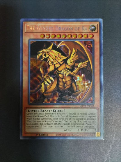 Set of three rare Bandai Pharaohs Secret cards Osiris Sky Dragon and Ra Winged Dragon from Japan