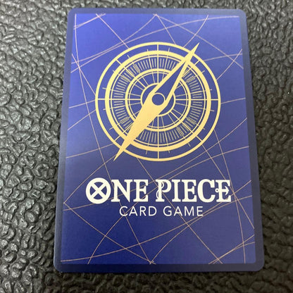 One Piece Nami SR Parallel card OP02-036 showing front design with visible wear and corner chip