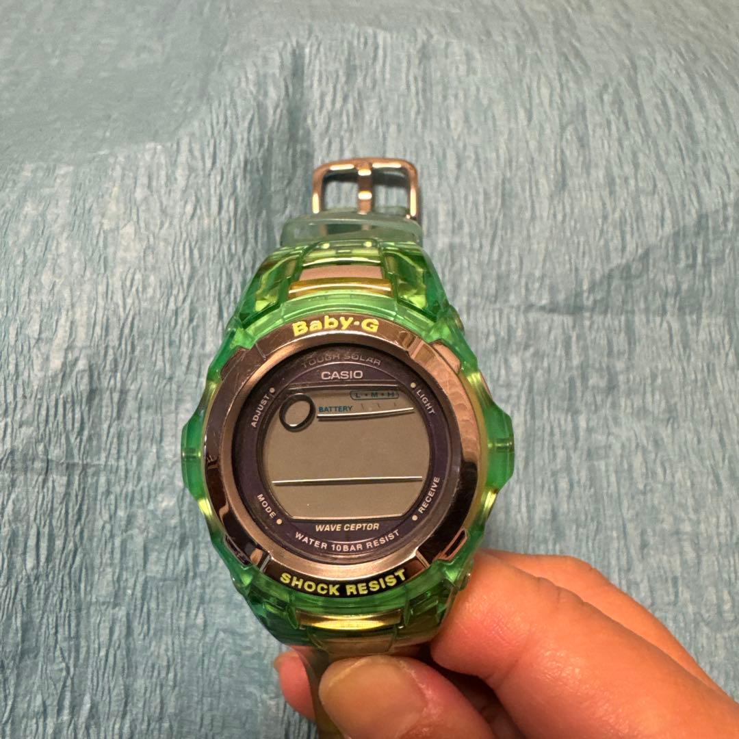 Casio Baby-G Digital Watch - Clear Green Shock Resistant - Japan Import