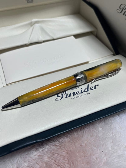 Pineider Grande Beletta Gemstone Tiger Yellow Ballpoint Pen — Japan Import