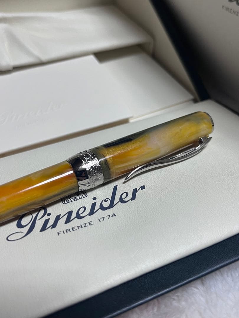 Pineider Grande Beletta Gemstone Tiger Yellow Ballpoint Pen — Japan Import