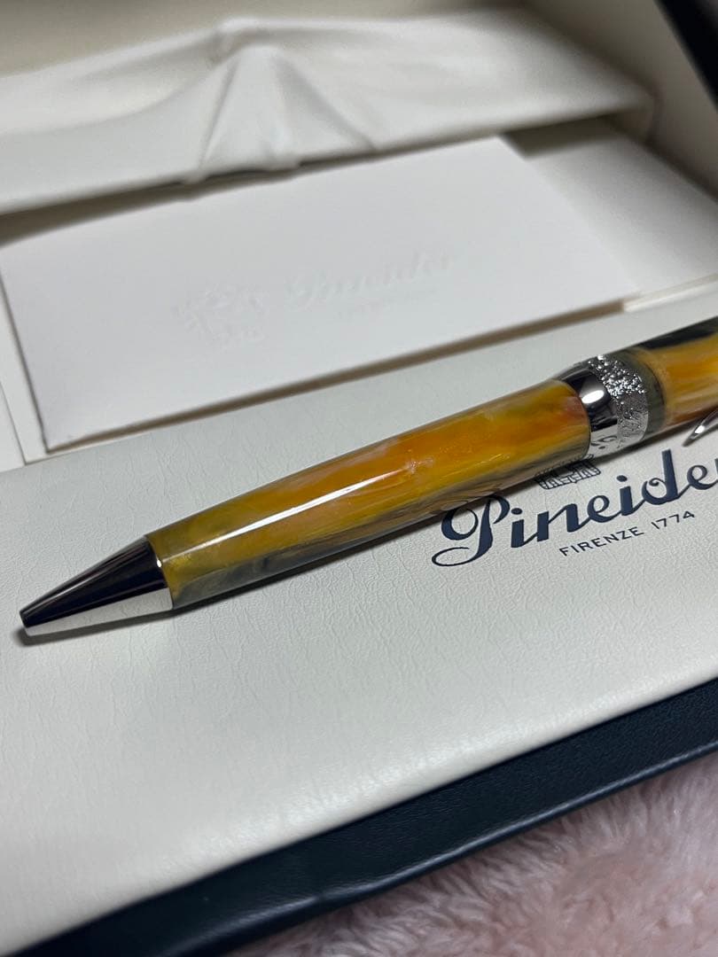 Pineider Grande Beletta Gemstone Tiger Yellow Ballpoint Pen — Japan Import