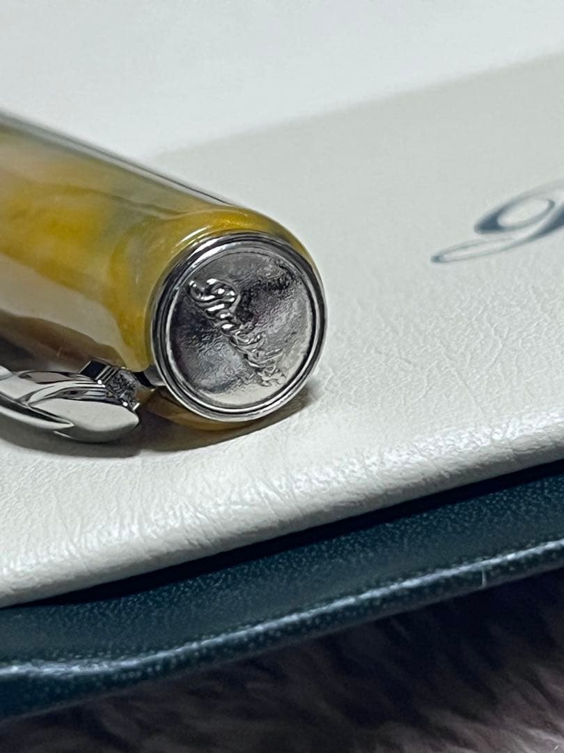 Pineider Grande Beletta Gemstone Tiger Yellow Ballpoint Pen — Japan Import
