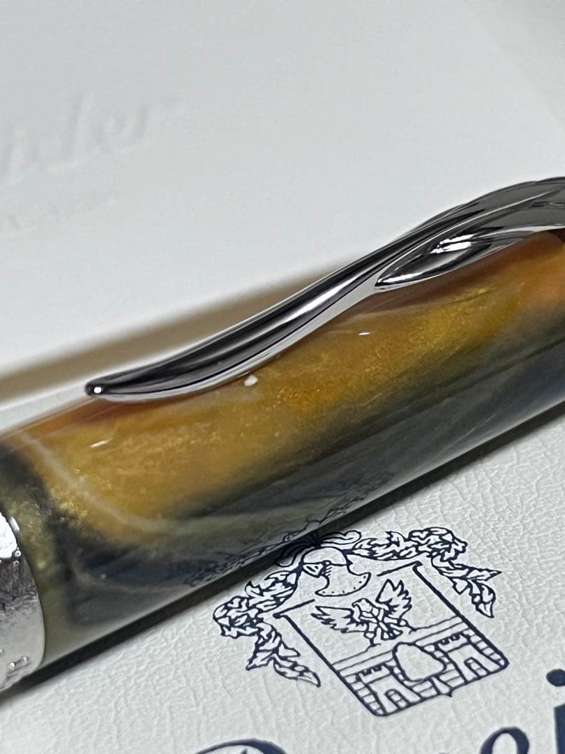 Pineider Grande Beletta Gemstone Tiger Yellow Ballpoint Pen — Japan Import