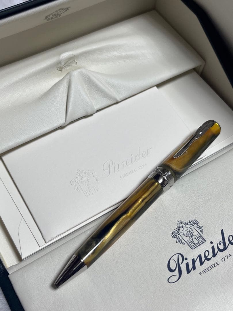 Pineider Grande Beletta Gemstone Tiger Yellow Ballpoint Pen — Japan Import