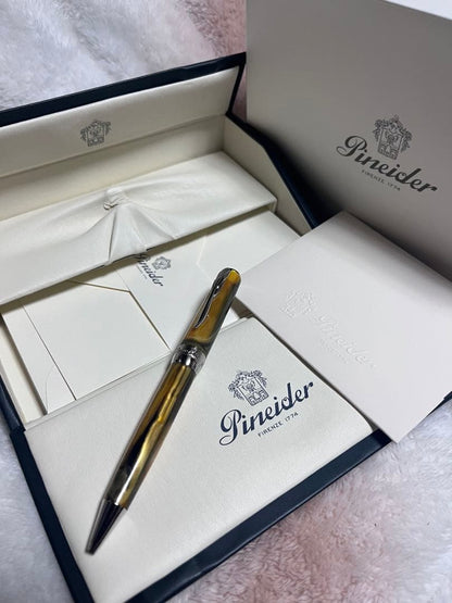 Pineider Grande Beletta Gemstone Tiger Yellow Ballpoint Pen — Japan Import