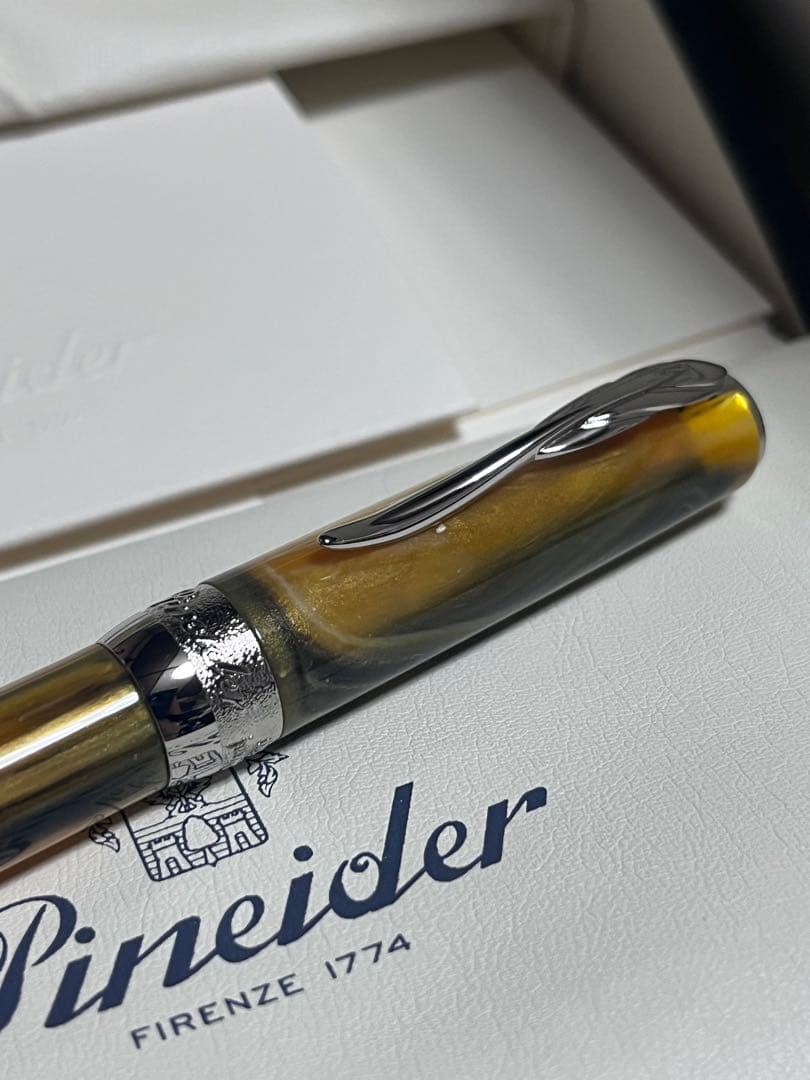Pineider Grande Beletta Gemstone Tiger Yellow Ballpoint Pen — Japan Import