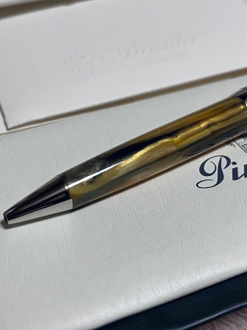 Pineider Grande Beletta Gemstone Tiger Yellow Ballpoint Pen — Japan Import