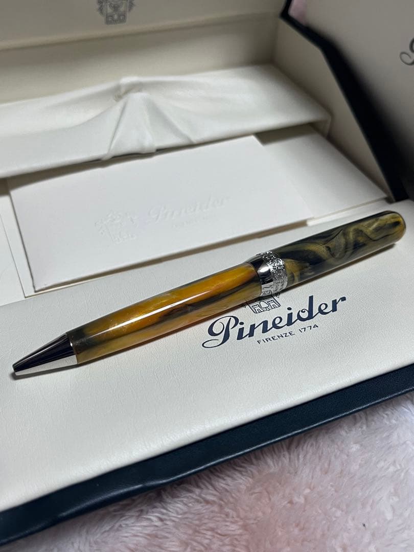 Pineider Grande Beletta Gemstone Tiger Yellow Ballpoint Pen — Japan Import