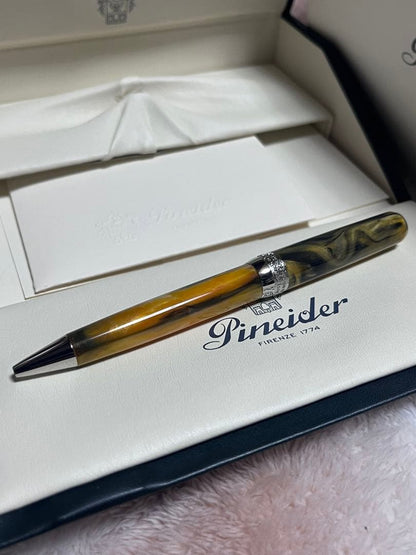 Pineider Grande Beletta Gemstone Tiger Yellow Ballpoint Pen — Japan Import