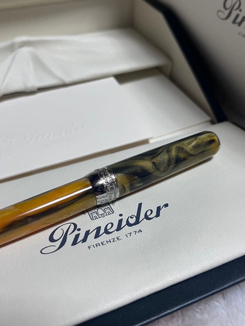 Pineider Grande Beletta Gemstone Tiger Yellow Ballpoint Pen — Japan Import