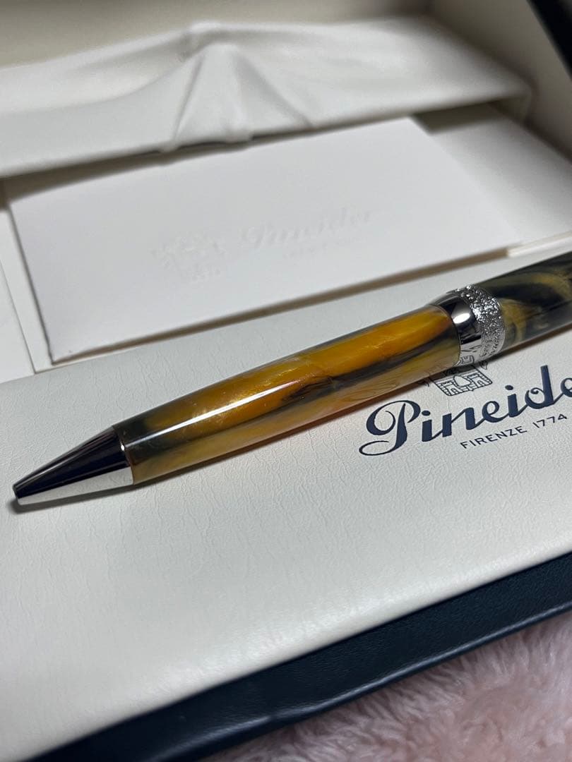 Pineider Grande Beletta Gemstone Tiger Yellow Ballpoint Pen — Japan Import