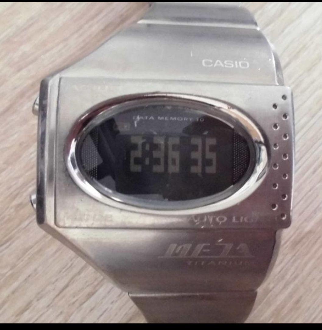 Casio Digital Watch Rare Titanium Model ME-100T Unique Design