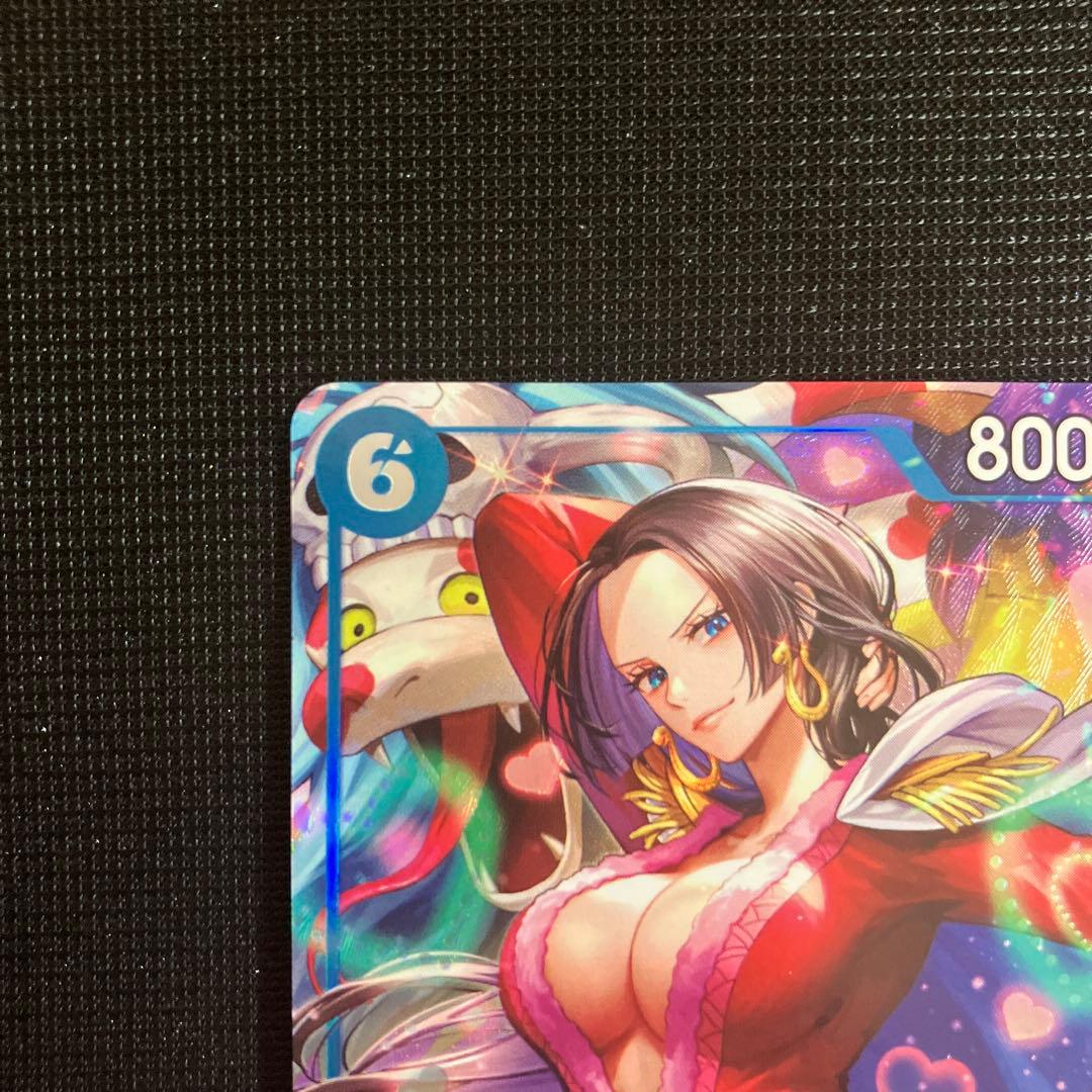 One Piece Boa Hancock SR Parallel trading card EB03-026 showing character image and details