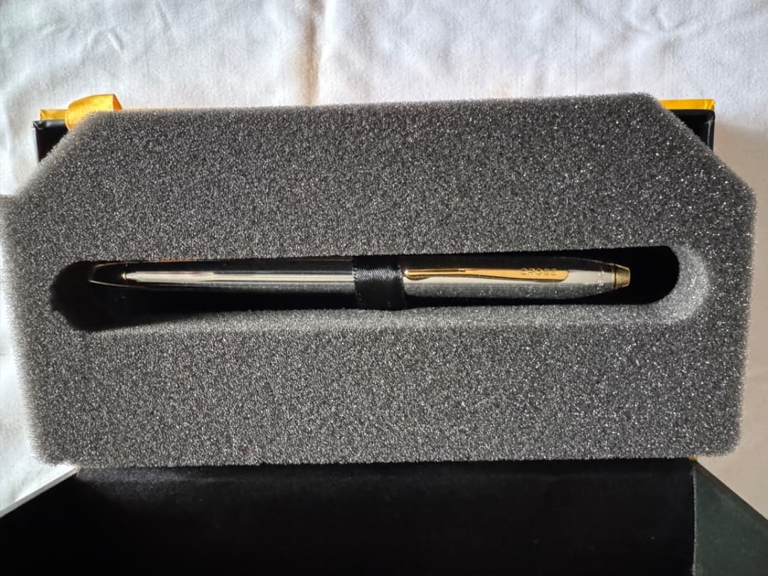Cross Townsend Medalist Ballpoint Pen Model CR-N502TW Silver Gold with Box — Japan Import