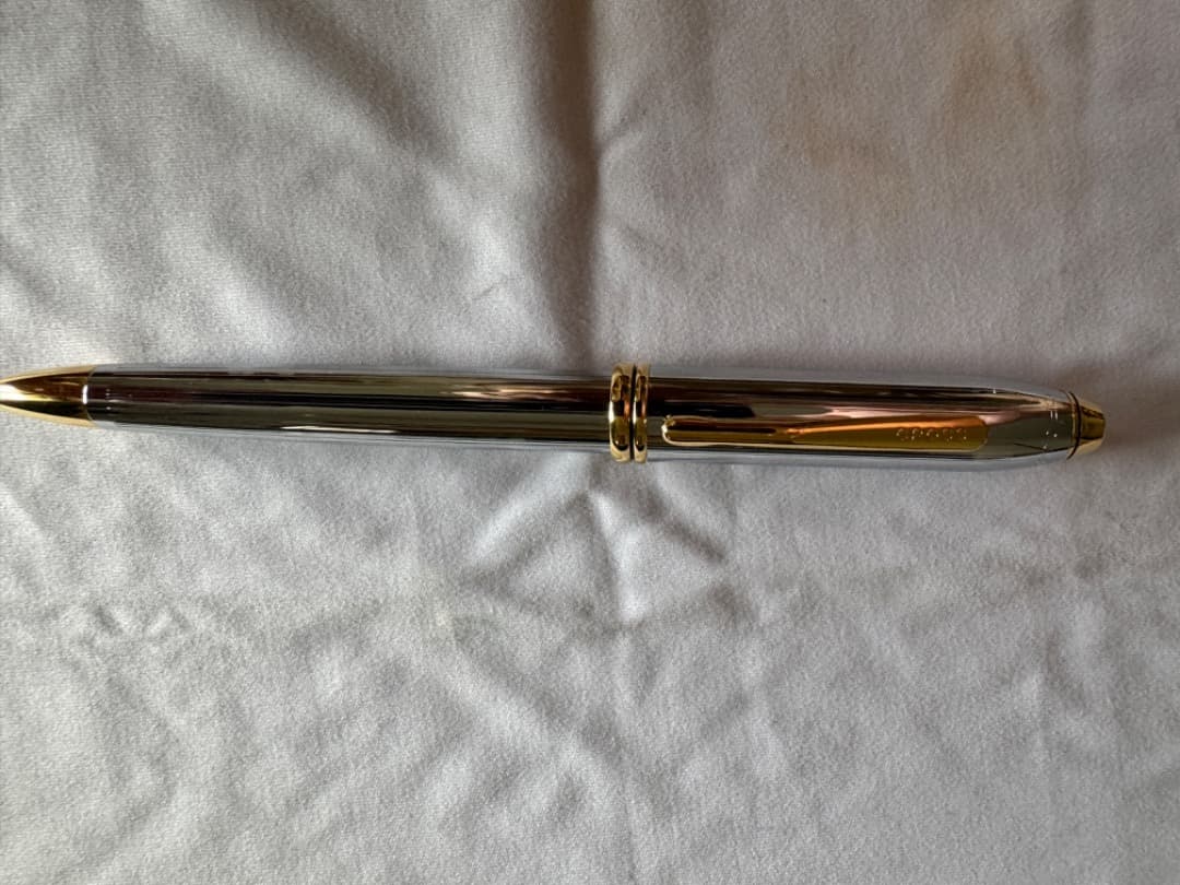 Cross Townsend Medalist Ballpoint Pen Model CR-N502TW Silver Gold with Box — Japan Import