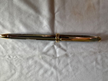 Cross Townsend Medalist Ballpoint Pen Model CR-N502TW Silver Gold with Box — Japan Import