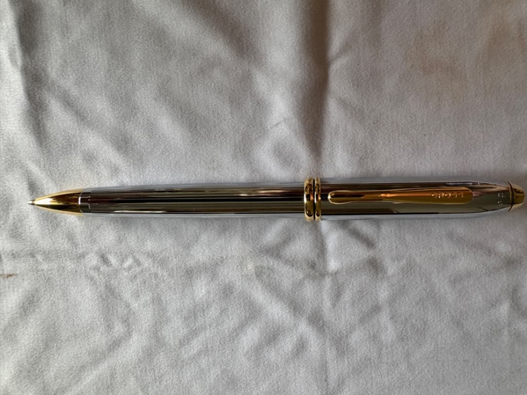 Cross Townsend Medalist Ballpoint Pen Model CR-N502TW Silver Gold with Box — Japan Import