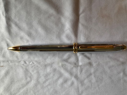 Cross Townsend Medalist Ballpoint Pen Model CR-N502TW Silver Gold with Box — Japan Import